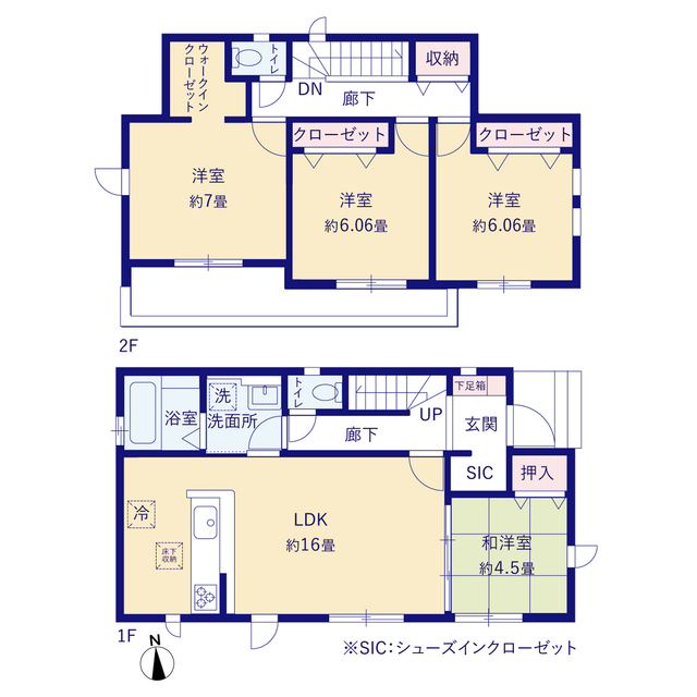 グラファーレ4275越谷市南荻島１２期１棟の見取り図