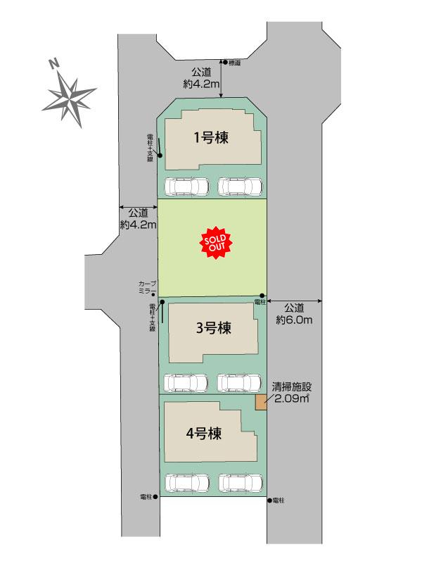 ブルーミングガーデン所沢市東狭山ケ丘１丁目４棟の見取り図