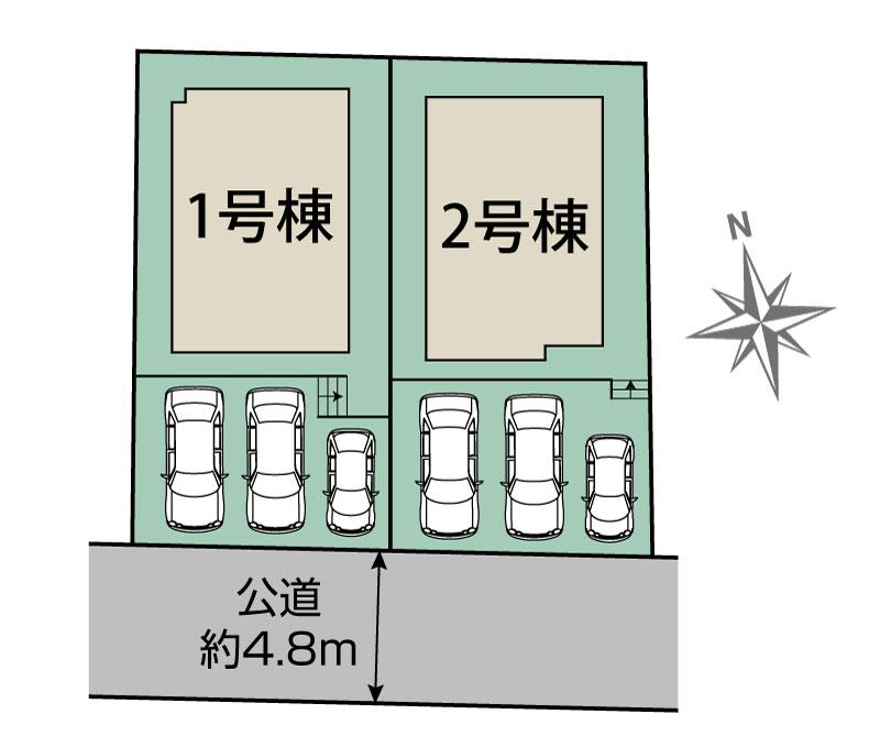 ブルーミングガーデン福岡市東区高美台１丁目２棟の見取り図
