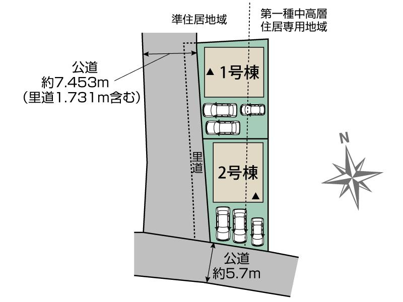ブルーミングガーデン沖縄市美里４丁目２棟の見取り図