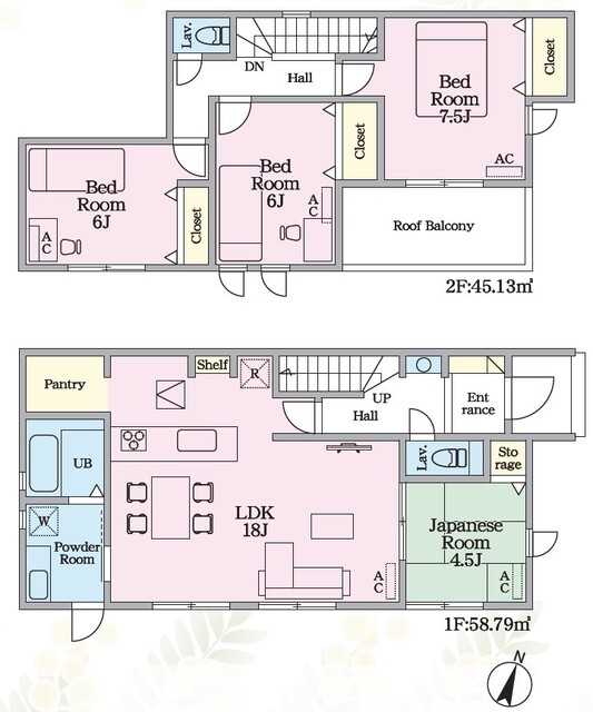 リナージュ名古屋市中川区江松５丁目　第１期の見取り図