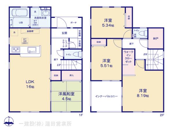 リーブルガーデン川島町上伊草の見取り図