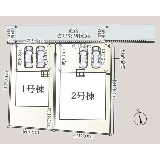 クレイドルガーデンいなべ市大安町丹生川久下 第2の見取り図