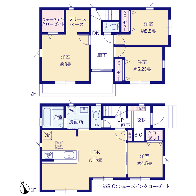 グラファーレ4255狭山市柏原１８期１棟の見取り図