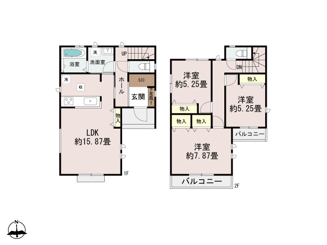 ハートフルタウン高崎市堰代町48番2の見取り図