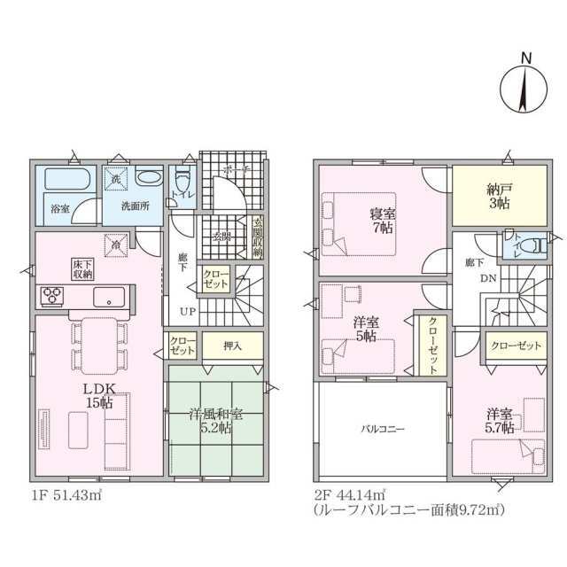 クレイドルガーデン熊谷市久下 第14の見取り図