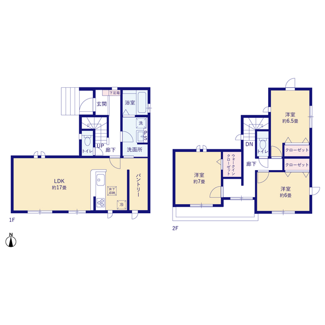 グラファーレ4227日高市高萩２３期２棟の見取り図