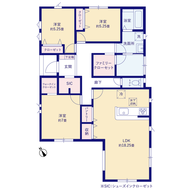 グラファーレ4349福島市八島田３期３棟の見取り図