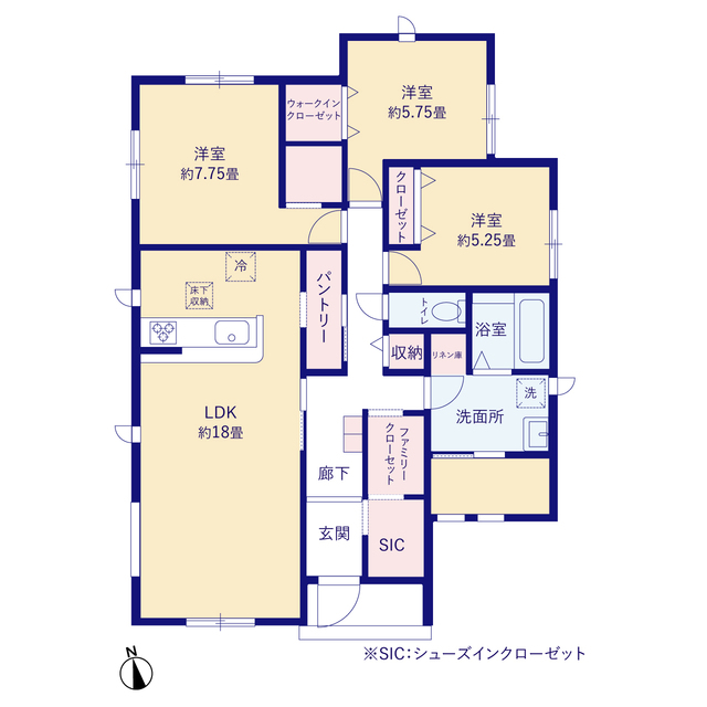 グラファーレ4349郡山市安積町南長久保２期１棟の見取り図