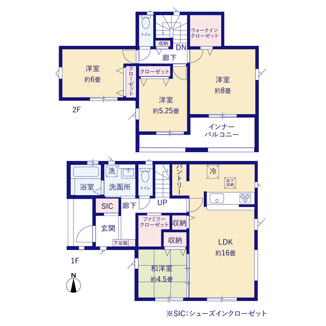 グラファーレ4236塩竈市杉の入３期５棟の見取り図