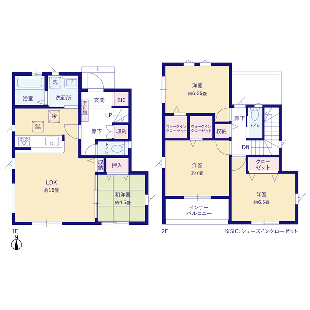 グラファーレ4236塩竈市杉の入３期５棟の見取り図