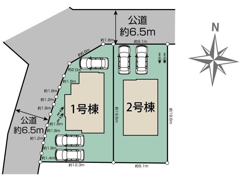 ブルーミングガーデン奈良市藤ノ木台３丁目２棟の見取り図