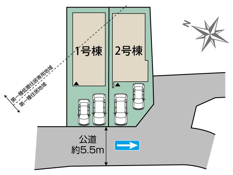 ブルーミングガーデンうるま市安慶名３丁目２棟の見取り図