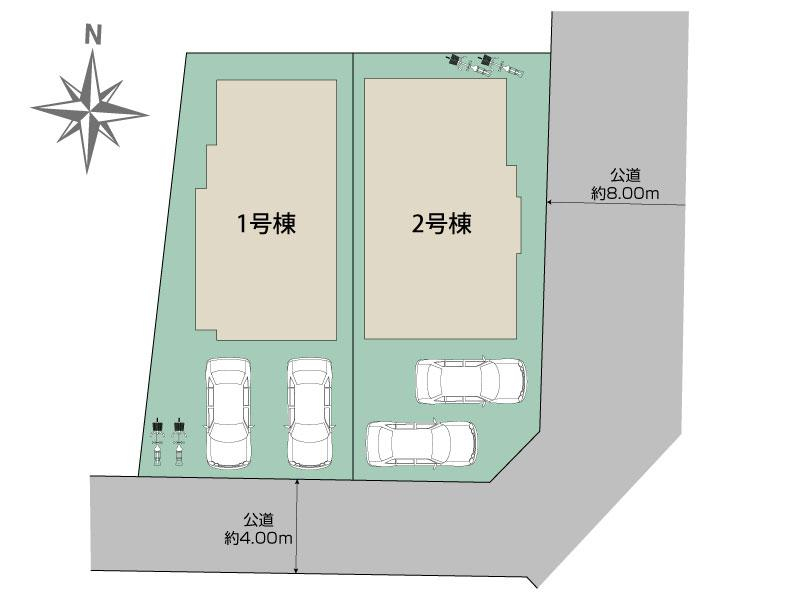ブルーミングガーデン茅ヶ崎市浜須賀２棟の見取り図