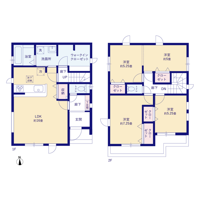 グラファーレ4348三郷市東町２期１棟の見取り図