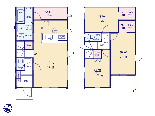 グラファーレ4348川口市戸塚東９期３棟の見取り図