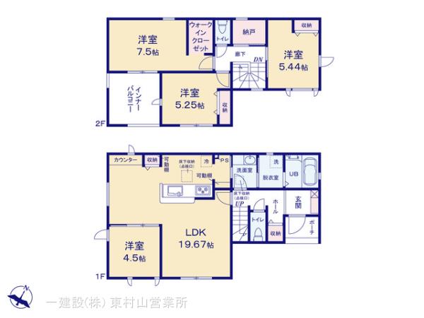 リーブルガーデン所沢市北岩岡第４の見取り図