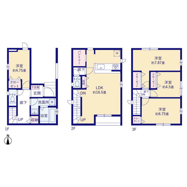 グラファーレ4240足立区江北６期１棟の見取り図