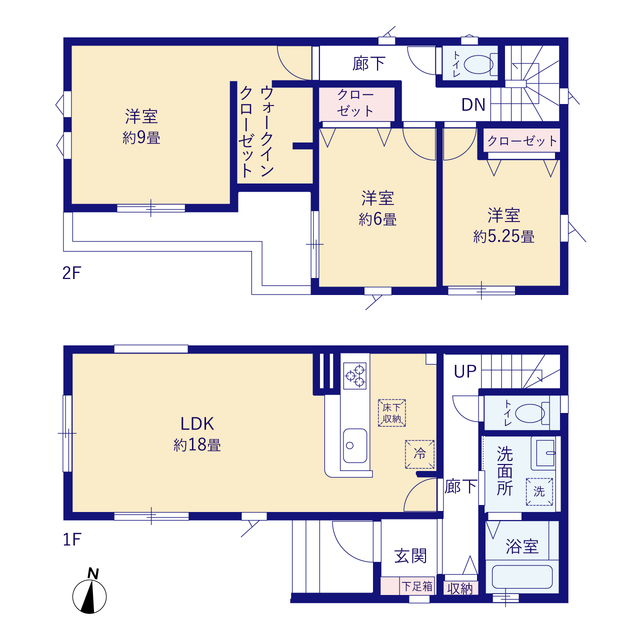 ■広々主寝室9帖
■大容量WIC
■３面採光　LDK18帖