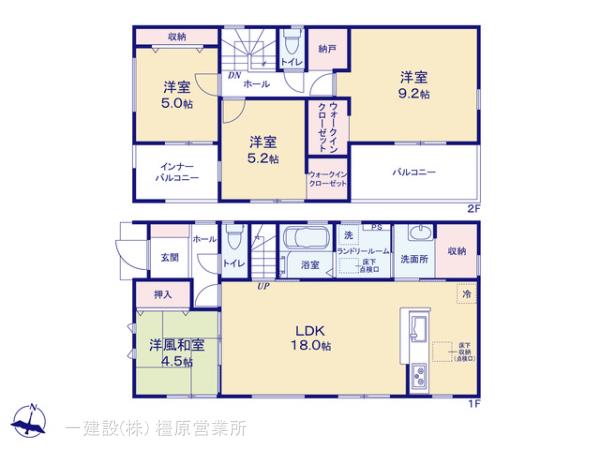 リーブルガーデン香芝市平野の見取り図