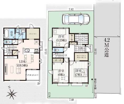 グラファーレ4282富士見市針ヶ谷３期１棟の見取り図