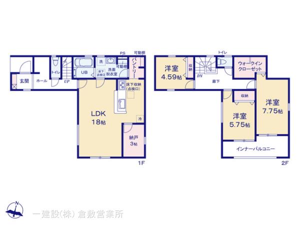 リーブルガーデン倉敷中庄第１４の見取り図
