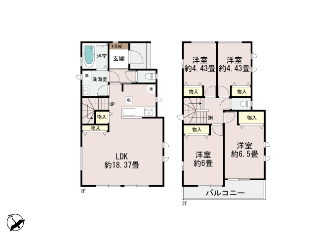 ハートフルタウン綾瀬市落合南4丁目28の見取り図