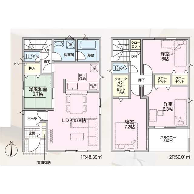 クレイドルガーデン白山市成町 第1の見取り図