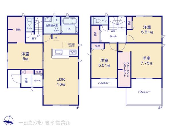リーブルガーデン各務原市川島松倉町第２の見取り図