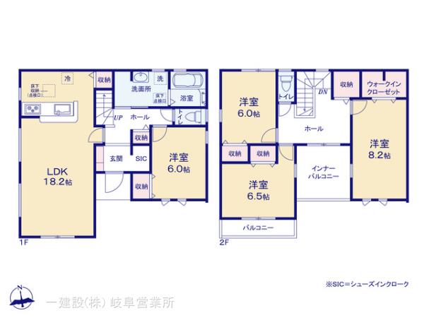 リーブルガーデン岐阜市西鶉の見取り図