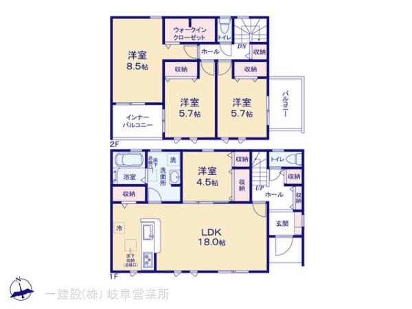 リーブルガーデン岐阜市西鶉の見取り図