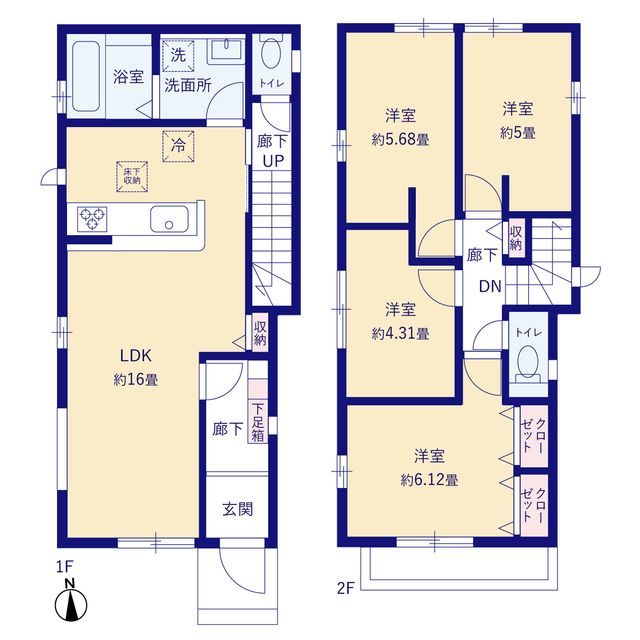 グラファーレ4340足立区本木４期１棟の見取り図