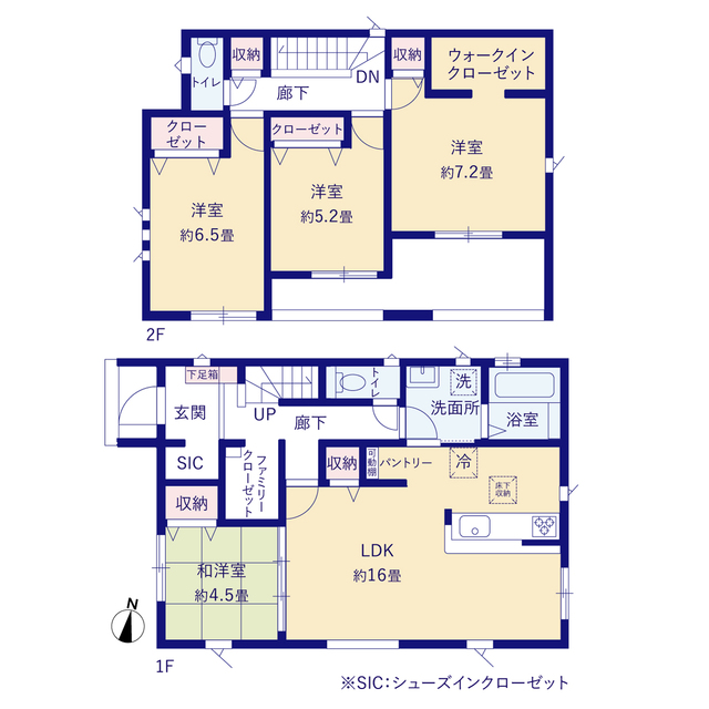 グラファーレ4268天童市北久野本７期２棟の見取り図