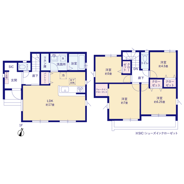グラファーレ4308北本市二ツ家３期１棟の見取り図