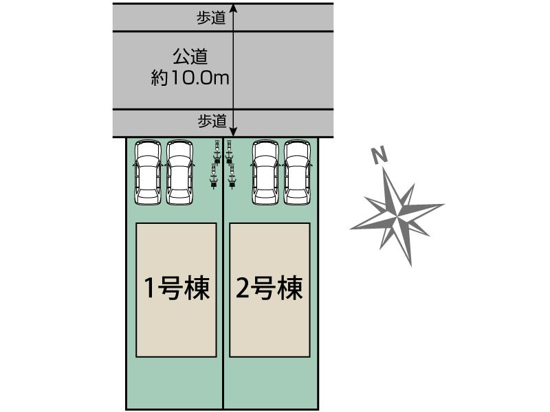 ブルーミングガーデン宇都宮市清原台１丁目２棟の見取り図