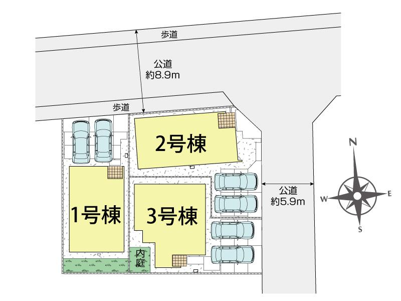ブルーミングガーデン岡山市北区平田３棟の見取り図