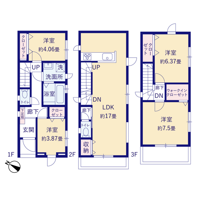 グラファーレ4219川口市芝１３期１棟の見取り図