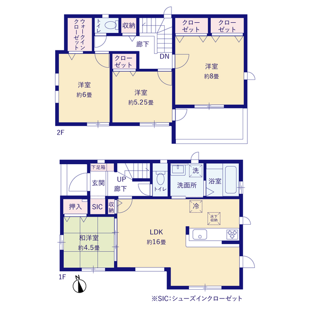 グラファーレ4236仙台市鶴ヶ谷９期２棟の見取り図