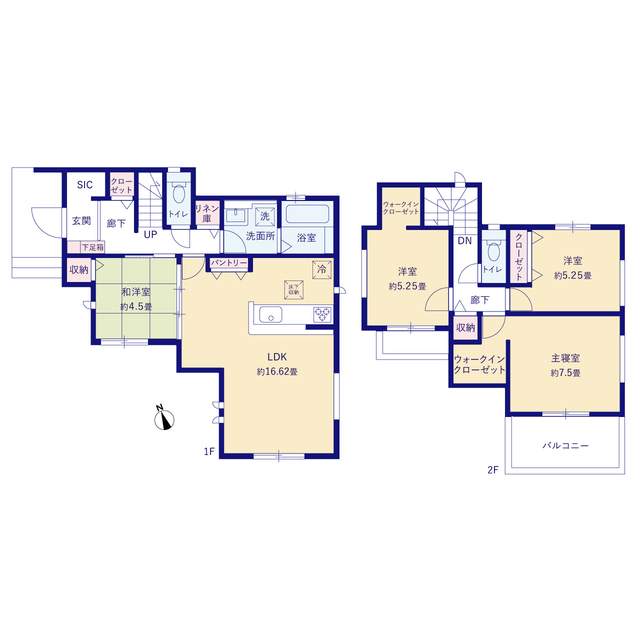 グラファーレ4392岩国市牛野谷町２期１棟の見取り図