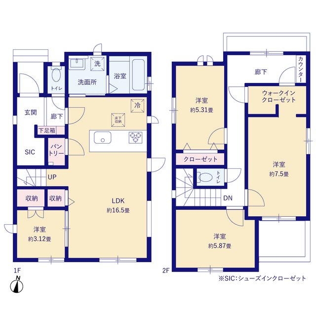 グラファーレ4267ふじみ野市亀久保２５期４棟の見取り図