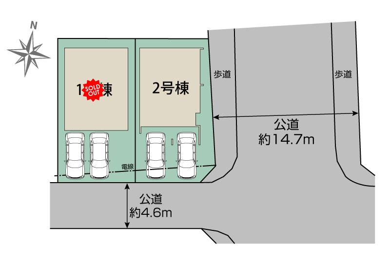 ブルーミングガーデン交野市青山１丁目２棟の見取り図