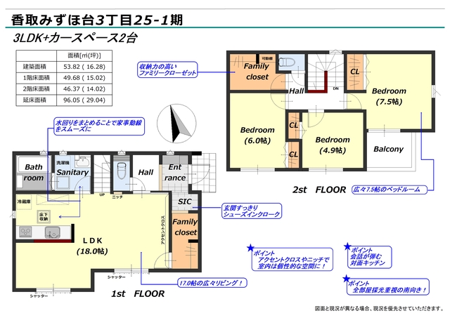 リナージュ香取みずほ台３丁目　第１期の見取り図