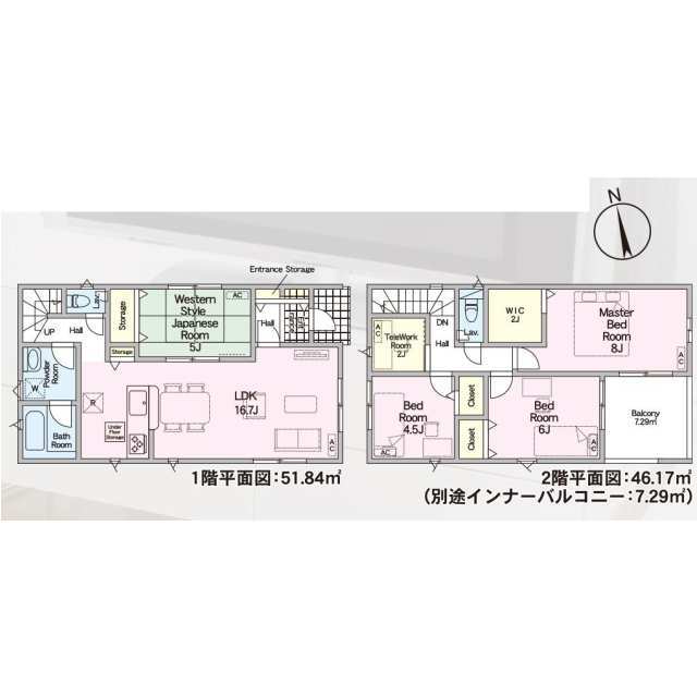 クレイドルガーデン羽島市上中町長間 第2の見取り図