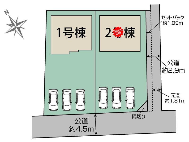 ブルーミングガーデン一宮市佐千原屋敷２棟の見取り図