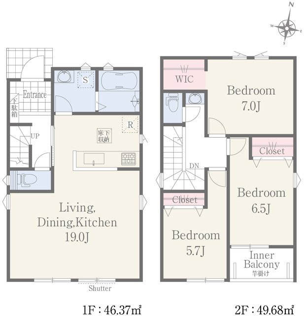リナージュ熊本北区八景水谷３丁目　第１期の見取り図