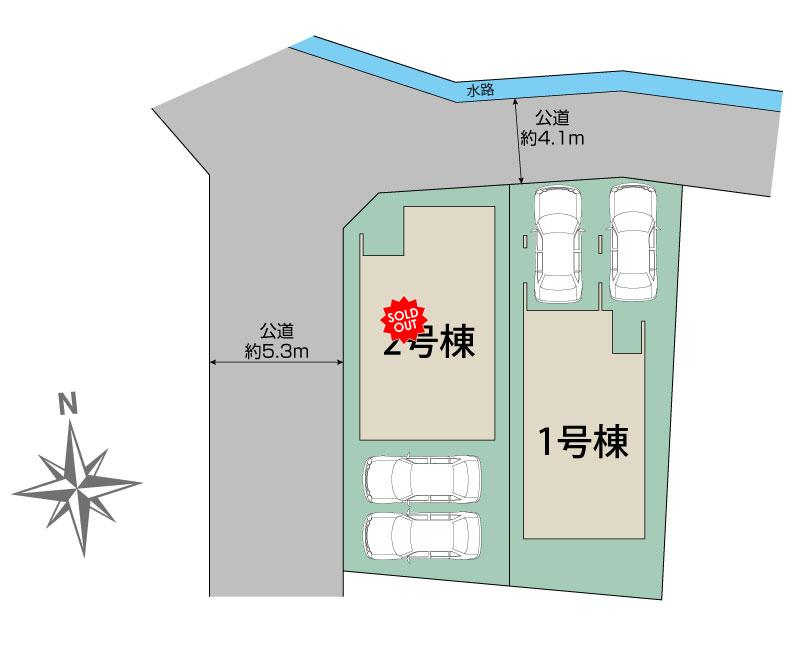 ブルーミングガーデン西宮市段上町５丁目２棟の見取り図