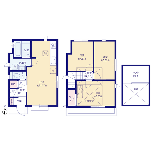 グラファーレ4221立川市栄町５期１棟の見取り図