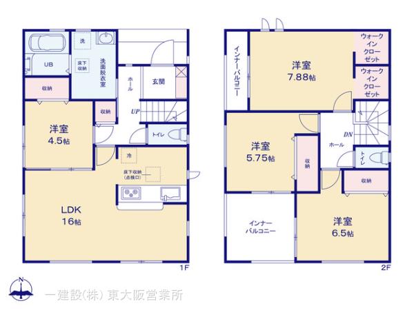 リーブルガーデン枚方甲斐田新町の見取り図