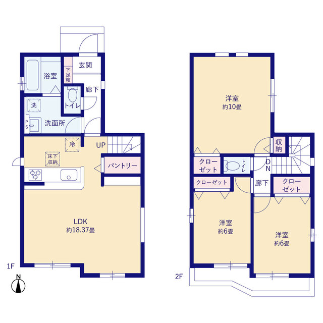 グラファーレ4240足立区西伊興７期２棟の見取り図