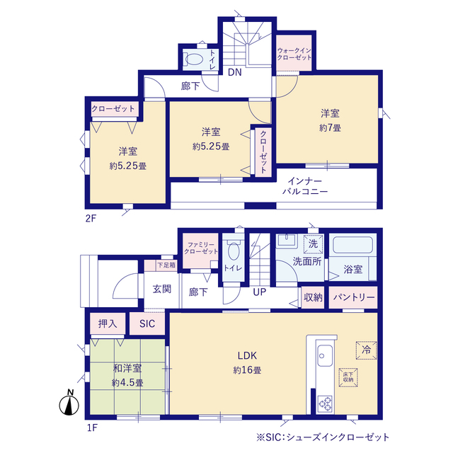グラファーレ4349会津若松市城北町３期１棟の見取り図